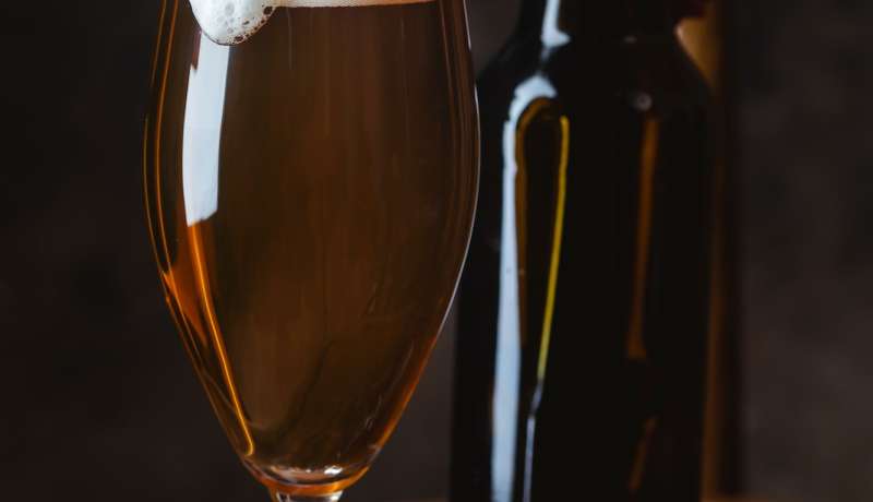 Glass beer on dark background